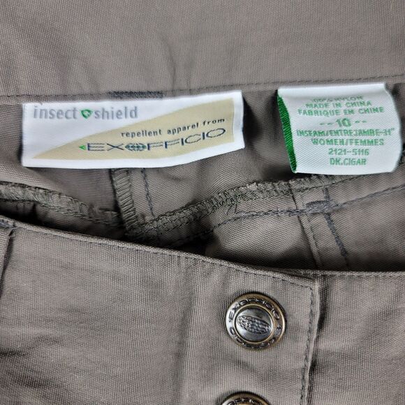 ExOfficio Insect Shield technology Olive Green Women's Cargo Pants Size 10 - Picture 5 of 8
